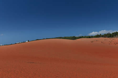 Red sand dunes in the Mui Ne village, Vietnamの写真素材