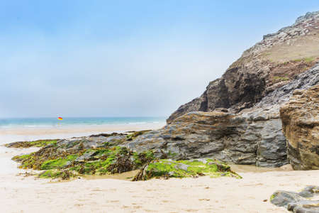 Popular St Agnes and Chapel Porth Atlantic ocean coast, Cornwall, England, United Kingdomの写真素材
