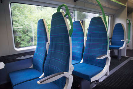 Electric train blue soft sits interior expressの写真素材
