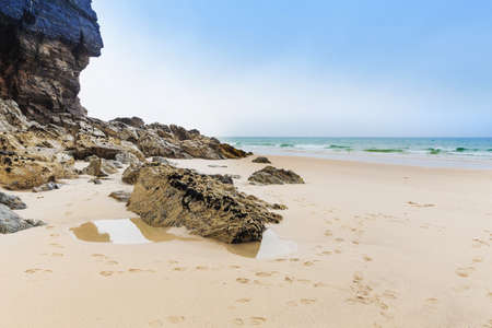 Popular St Agnes and Chapel Porth Atlantic ocean coast, Cornwall, England, United Kingdomの写真素材