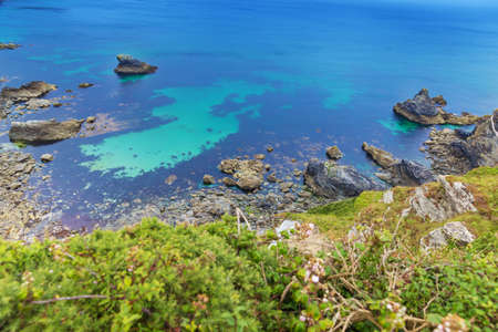 Popular Heritage Coast Atlantic ocean, Cornwall, England, United Kingdomの写真素材