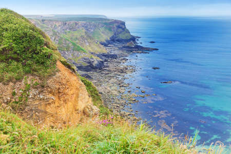 Popular Heritage Coast Atlantic ocean, Cornwall, England, United Kingdomの写真素材