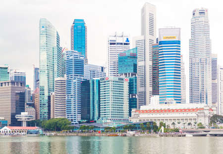 Singapore, 14 January 2016 - Landscape of the financial district and business buildingのeditorial素材