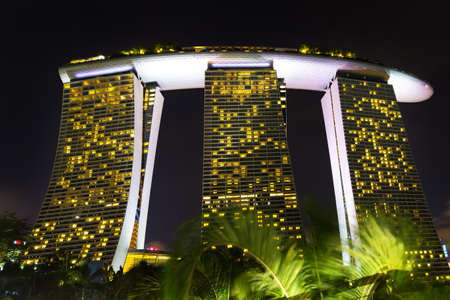 Singapore, 14 January 2016 - Landscape of the Marina Bay hotelのeditorial素材