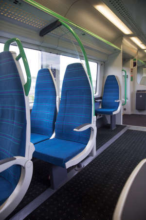 Electric train blue sits interior expressの写真素材