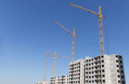New group of construction building tenement apartment housesの写真素材