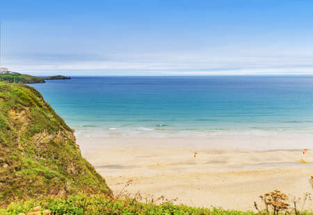 Popular St Agnes and Chapel Porth Atlantic ocean coast, Cornwall, England, United Kingdom