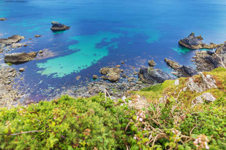 Heritage Coast Atlantic ocean, Cornwall England UKの写真素材