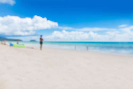 Blur unfocused image of the sea beach shore daytimeの写真素材