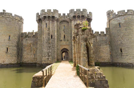 Ancient Bodiam castle in Sussex, Robertsbridge, UK, England.の写真素材
