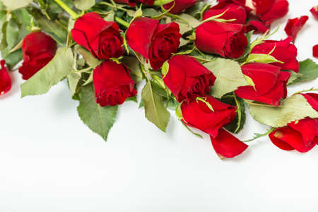 Perfect Valentines red rosesの写真素材