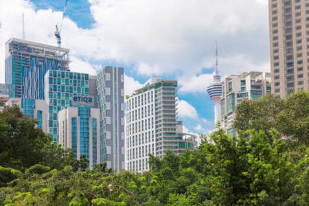 Malaysia, Kuala Lumpur - 2017 December 07 - cityscape view skyscrapersのeditorial素材