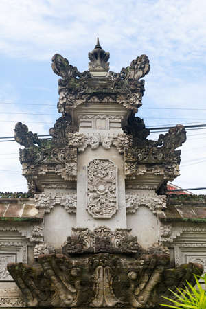 Traditional Balinese small temple protecting from evil spirits demonの写真素材