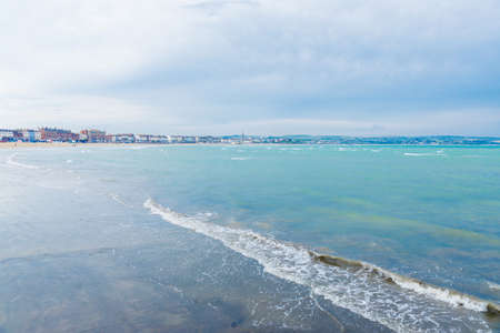 Weymouth pretty British ocean coastの写真素材