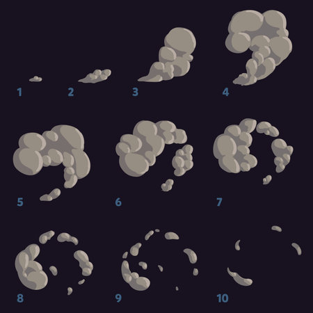 could. Frame by frame animation of smokeのイラスト素材