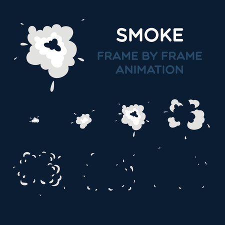 Animation explosion. Animation of smoke. for games.のイラスト素材