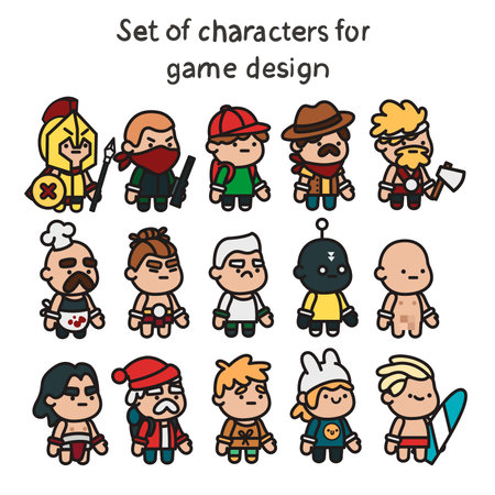Set of character are ready for animation. Characters are for game design.のイラスト素材