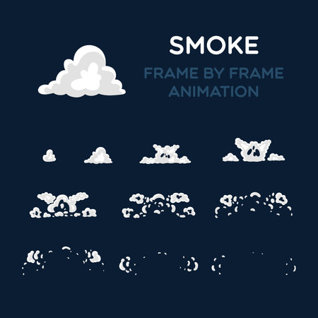 Animation explosion. Animation of smoke. for games.のイラスト素材