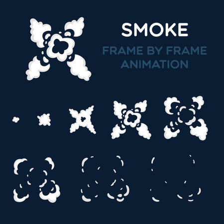 Animation explosion. Animation of smoke.のイラスト素材