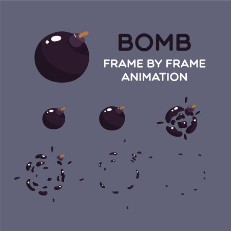 A sheet, explosion of a bomb. Animation for a game or a cartoon.のイラスト素材
