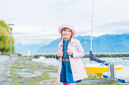 Outdoor portrait of a cute little girlの写真素材