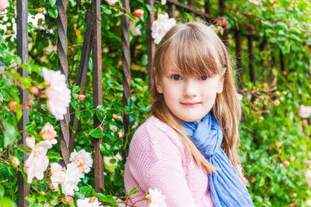 Outdoor portrait of a cute little girlの写真素材