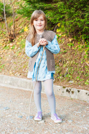 Outdoor portrait of a cute little girlの写真素材