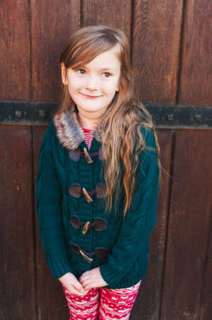 Outdoor portrait of a cute little girlの写真素材