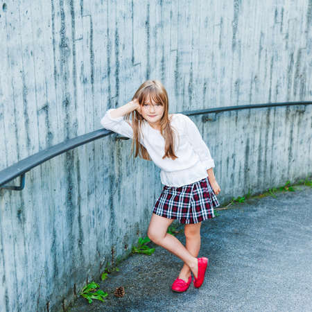 Outdoor portrait of a cute little girlの写真素材