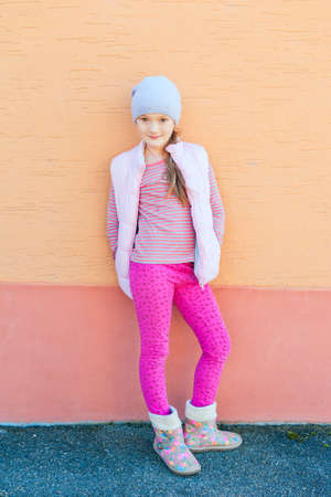 Outdoor portrait of a cute little girlの写真素材