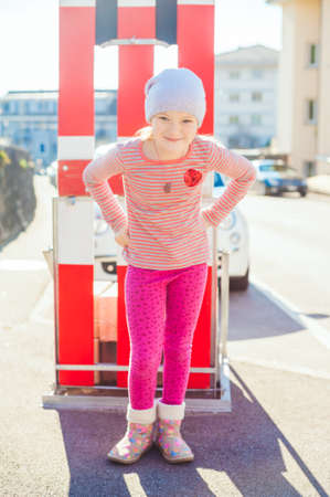 Outdoor portrait of a cute little girlの写真素材