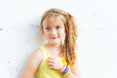 Outdoor portrait of a cute little girlの写真素材