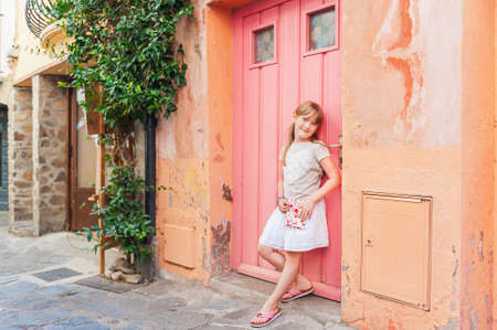 Outdoor portrait of a cute little girlの写真素材
