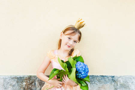 Outdoor portrait of a cute little princessの写真素材