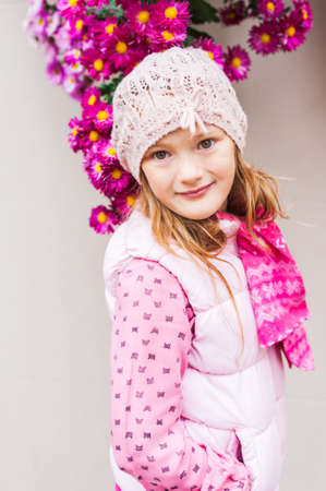 Outdoor portrait of a cute little girlの写真素材