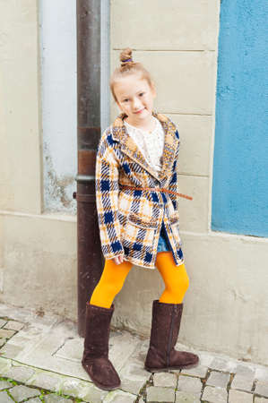 Fashion portrait of a cute little girlの写真素材