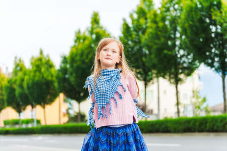 Outdoor portrait of adorable little girlの写真素材