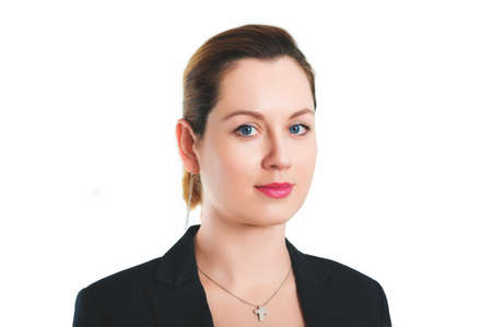 Business portrait of 35 year old woman in formalwear