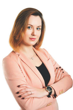 Business portrait of 35 year old woman in formalwear