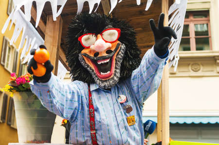 Liestal, Canton of Basel, Switzerland - February 26, 2012: traditional swiss german carnival or Fastnachtのeditorial素材