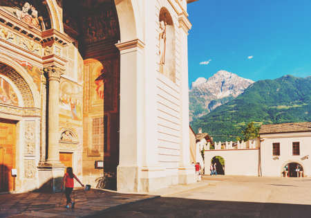 Aosta Cathedral aka Santa Maria Assunta and San Giovanni Battista church in Aosta, Italyのeditorial素材