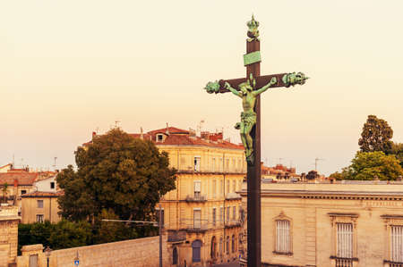 Montpellier, France - July 11, 2017: A monument of Jesus Christのeditorial素材
