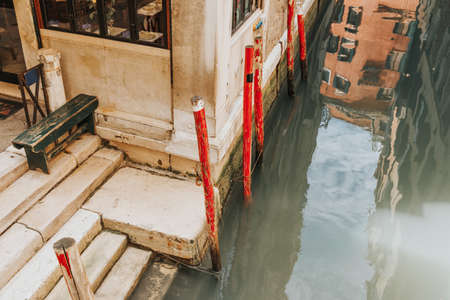 Canal in Venice, Italy. Architecture and landmarks of Veniceの写真素材