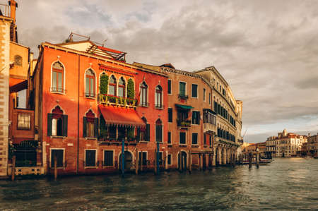 Canal in Venice, Italy. Architecture and landmarks of Veniceの写真素材