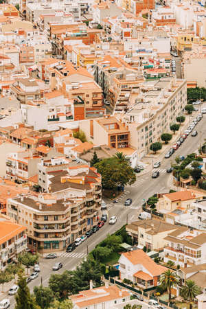 Top view of Roses town, Girona, Costa Brava, Spainの写真素材
