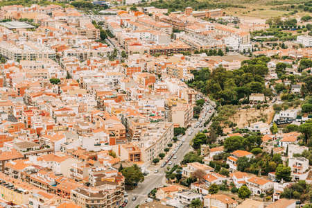 Top view of Roses town, Girona, Costa Brava, Spain