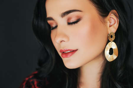 Close up portrait of beautiful asian woman with tender makeup