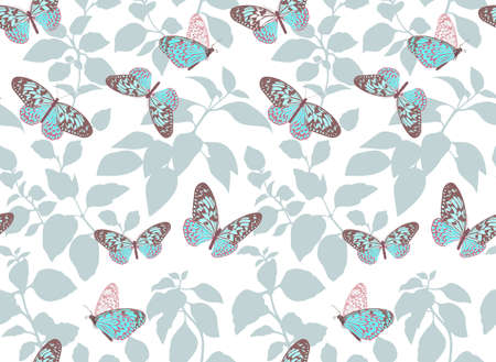 Beautiful pattern with flying butterflies.のイラスト素材
