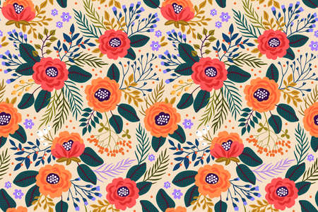 Cute Floral pattern.のイラスト素材