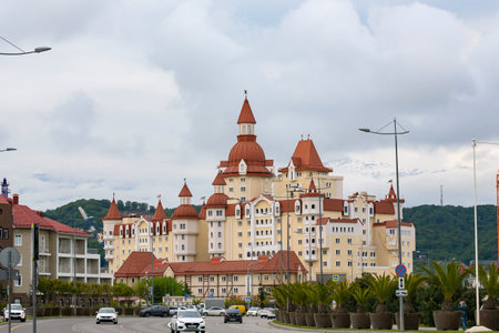 Hotel Bogatyr. Sochi Park in the Olympic Village. Sochi, Russia - May 5, 2022.のeditorial素材